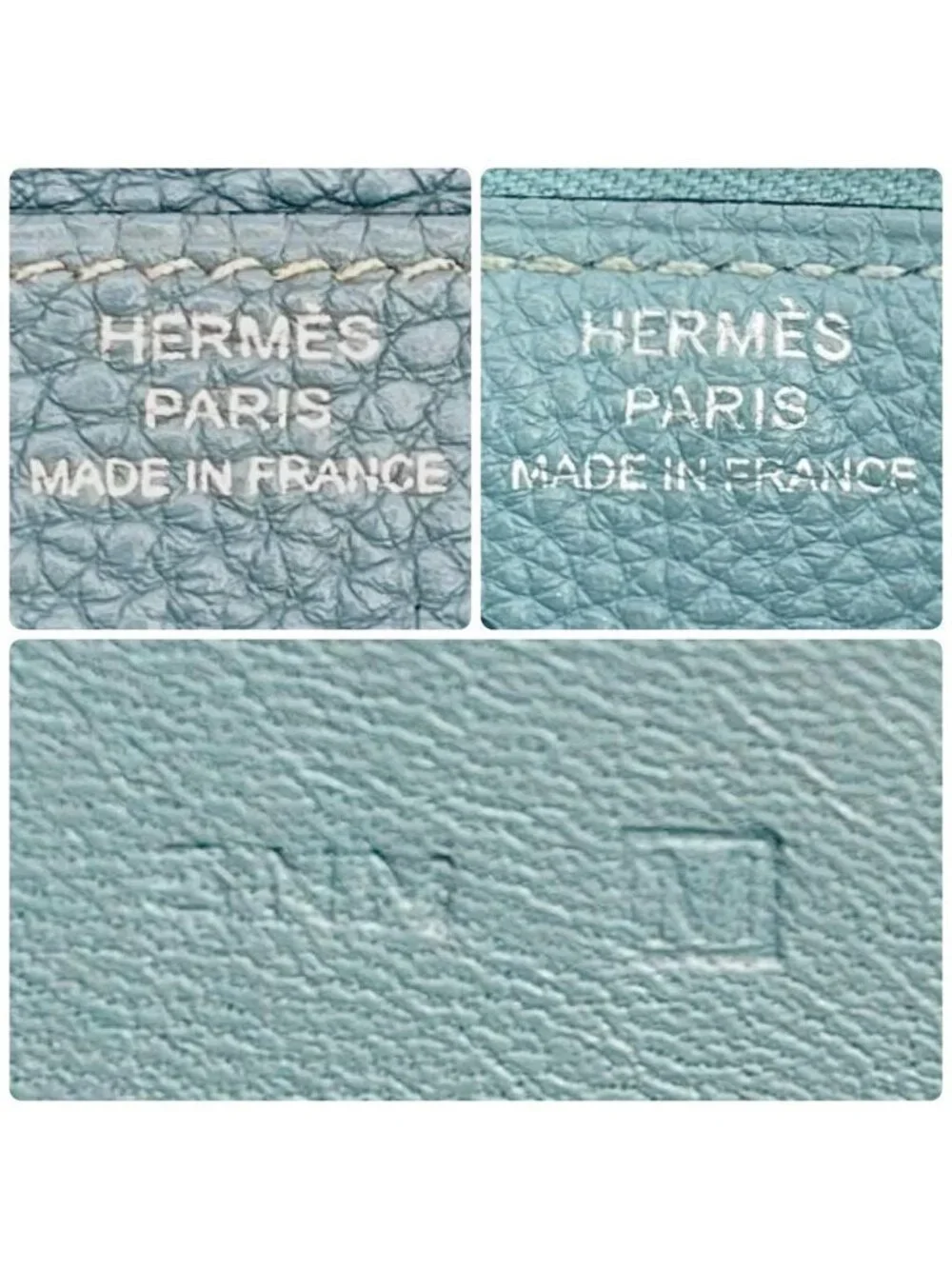Hermes Dogon GM Duo Bifold Wallet Blue Silver